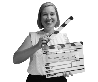 woman with clapper board