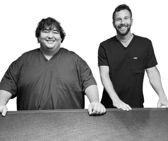two men smiling
