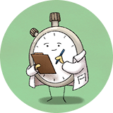 clock writing in clipboard