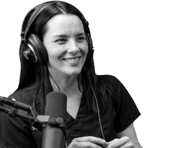 woman with headphones and microphone